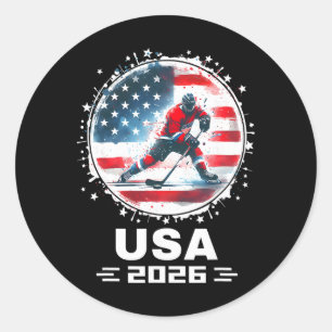 Adesivo Redondo Equipe EUA 2026 Bandeira Americana dos Estados Uni