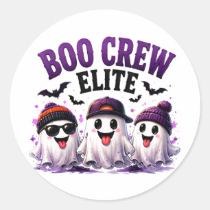 Adesivo Redondo 🎃 Equipe Fantasma Divertida Frase de Halloween 👻