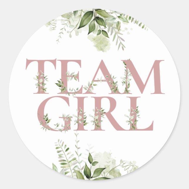 Adesivo Redondo Equipe Garota Greenery Floral Gênero Revenda Votaç (Frente)