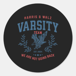 Adesivo Redondo Equipe Harris Walz 2024 Eleição Kamala Tim Waltz