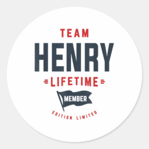 Adesivo Redondo Equipe Henry Lifetime Membro Nome Funny Henry _1