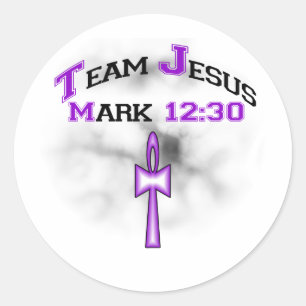 Adesivo Redondo Equipe Jesus Mark 12:30