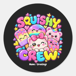 Adesivo Redondo Equipe Kawaii Squishy Arte Anime Doce Cor Pastel