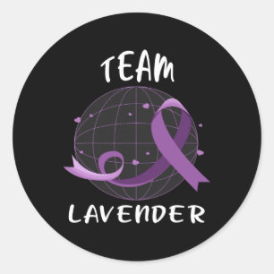 Adesivo Redondo Equipe Lavanda Para Dia Mundial de Conscientização