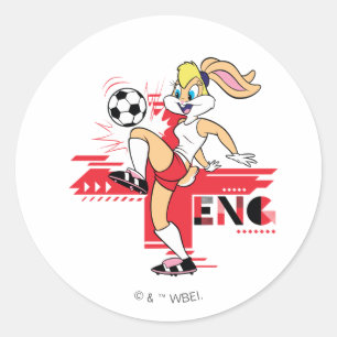 Adesivo Redondo Equipe Lola Bunny Inglaterra Gráfico de Futebol