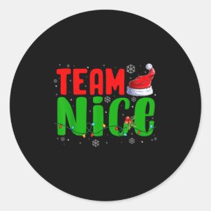 Adesivo Redondo Equipe Malvada Boa Chapeu de Papai Noel Natal Dive