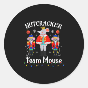 Adesivo Redondo Equipe Mouse Nutcracker Dança de Natal Soldado Eng