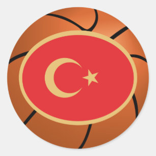 Adesivo Redondo Equipe Nacional de Basquete da Turquia