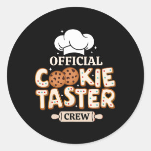 Adesivo Redondo Equipe Oficial de Provadores de Cookies Engraçada