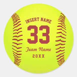 Adesivo Redondo Equipe personalizada do softball