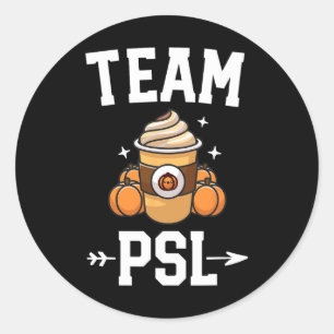 Adesivo Redondo Equipe PSL Cute Pumpkin Spice Latão Fall Autum