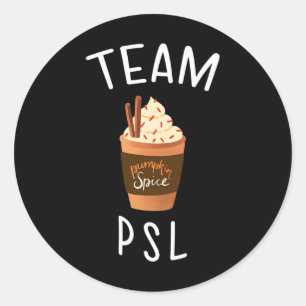 Adesivo Redondo Equipe PSL Pumpkin Spice Latão Diversão Fall Bompk