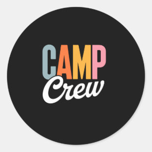 Adesivo Redondo Equipe retrô de acampamento verão acampamento amig