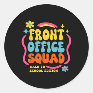 Adesivo Redondo Equipe Retro Front Office Edição Volta às Aulas