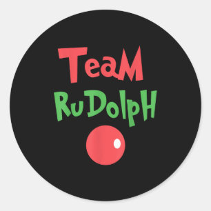 Adesivo Redondo Equipe Rudolph - Rudolph A Rena Vermelha 