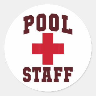 Adesivo Redondo Equipe Sarcástica do Pool Fora de Serviço Viagem S