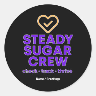 Adesivo Redondo Equipe Steady Sugar: Empoderando o Bem-Estar e o E