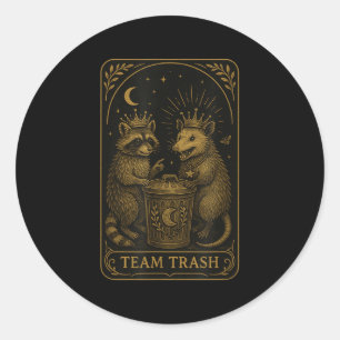 Adesivo Redondo Equipe Traarot Cartão Racoon Opossum Amante Funny