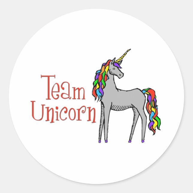 Adesivo Redondo Equipe Unicorn Rainbow (Frente)