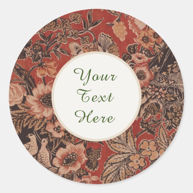 Adesivo Redondo Era Vitoriana da Vintagem Personalizada (Frente)