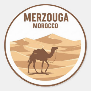 Adesivo Redondo Erg Chebbi Merzouga Viagem