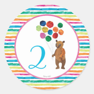 Adesivo Redondo Eric Carle  Beary Girl Strike Birthday