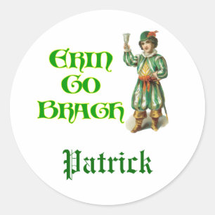Adesivo Redondo Erin vai dizer irlandês da arte do vintage de