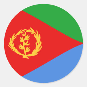 Adesivo Redondo Eritreia Fisheye Flag Sticker