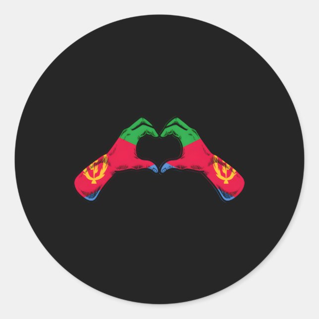 Adesivo Redondo Eritreia Flag Eritrean he (Frente)