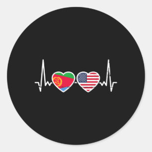 Adesivo Redondo Eritreia Usa Hebeat Eritreia Bandeira Americana