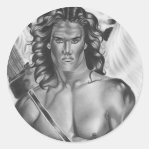 Adesivo Redondo Eros Angel Love Sticker