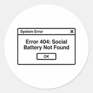 Adesivo Redondo Erro 404: Motivação