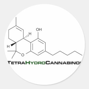 Adesivo Redondo Erva daninha de THC