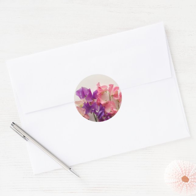 Adesivo Redondo Ervilha doce colorido (Envelope)
