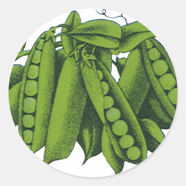 Adesivo Redondo Ervilhas, Comidas, legumes saudáveis (Frente)