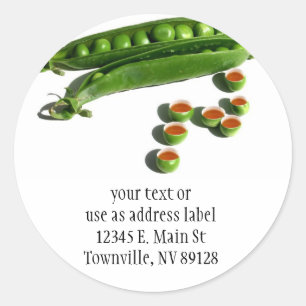 Adesivo Redondo Ervilhas de chá - Ervilhas em um poço com pancadas