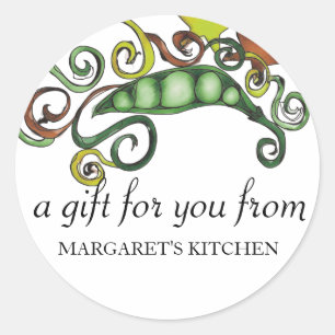 Adesivo Redondo ervilhas hippie orgânicas veganas..