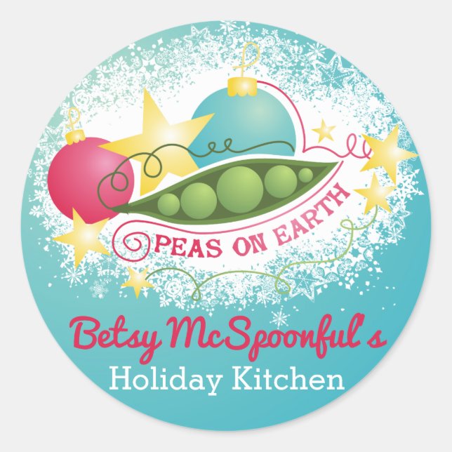 Adesivo Redondo Ervilhas na comida de Natal da cozinha (Frente)