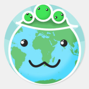 Adesivo Redondo Ervilhas na terra (paz na terra)