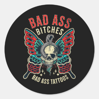 Adesivo Redondo Es Más Tatuadas Mulheres Empoderadas Com Flash De