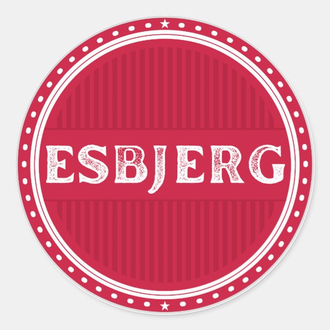 Adesivo Redondo Esbjerg City Pride Emblem – Danish Identity (Frente)