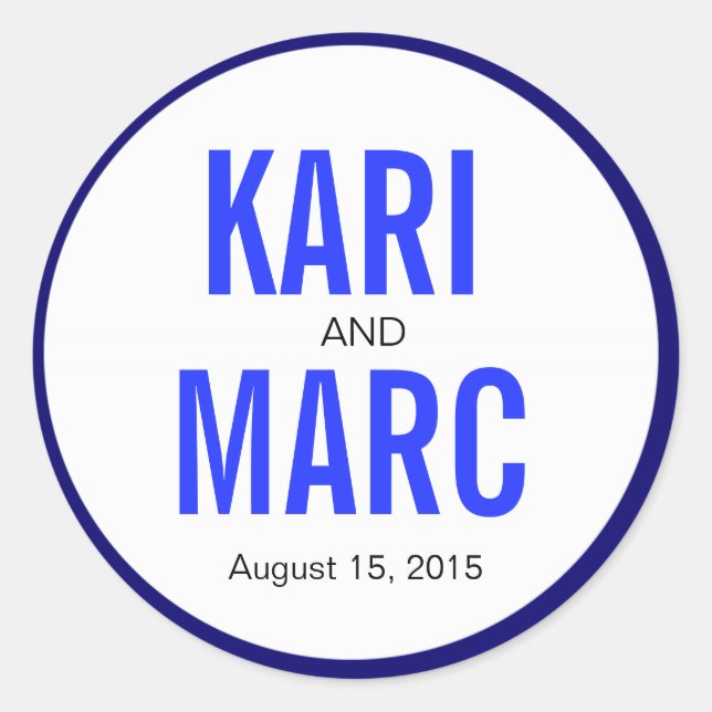 Adesivo Redondo Esboço Círculo Favorito Decal | Índigo azul marinh (Frente)