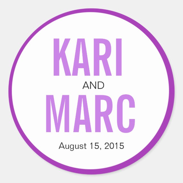 Adesivo Redondo Esboço Círculo Favorito Decal | púrpura (Frente)