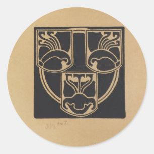 Adesivo Redondo Esboço de Koloman Moser- do emblema