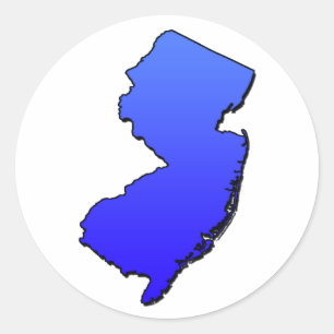 Adesivo Redondo Esboço do azul de New-jersey