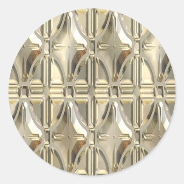 Adesivo Redondo Esboço-prata Dourado (Frente)