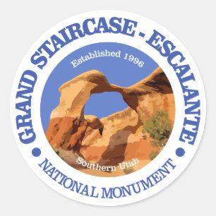 Adesivo Redondo Escadaria grande - monumento nacional de Escalante