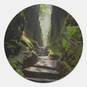 Adesivo Redondo Escadaria místico