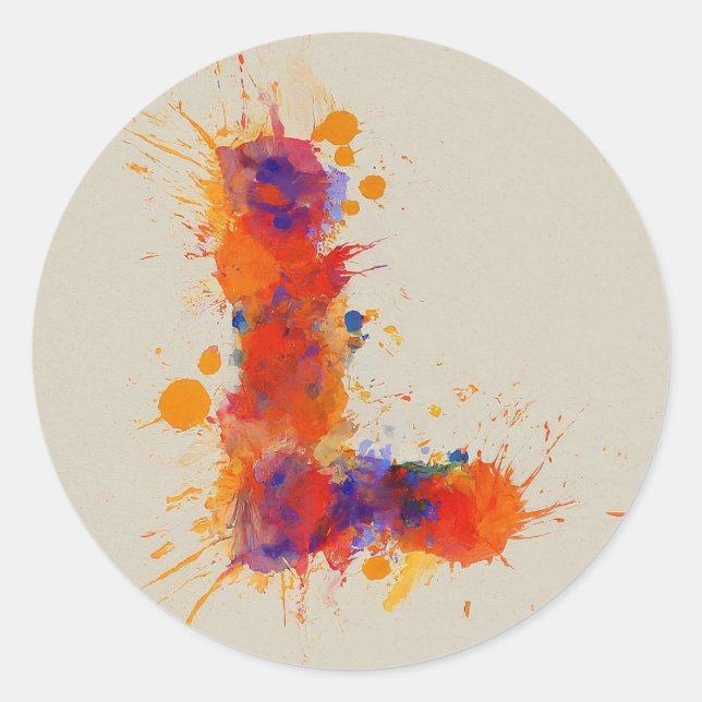 Adesivo Redondo Escala de Aquarela L (Frente)