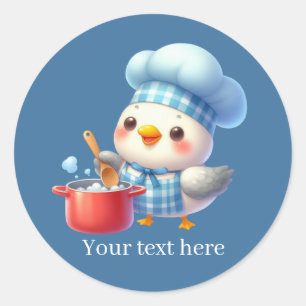 Adesivo Redondo Escala de cozinhar de Cute personalizável